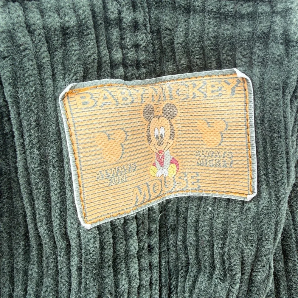 Vintage Baby Mickey & Co Overalls 12M Corduroy Disney Mickey Hockey Little Champ